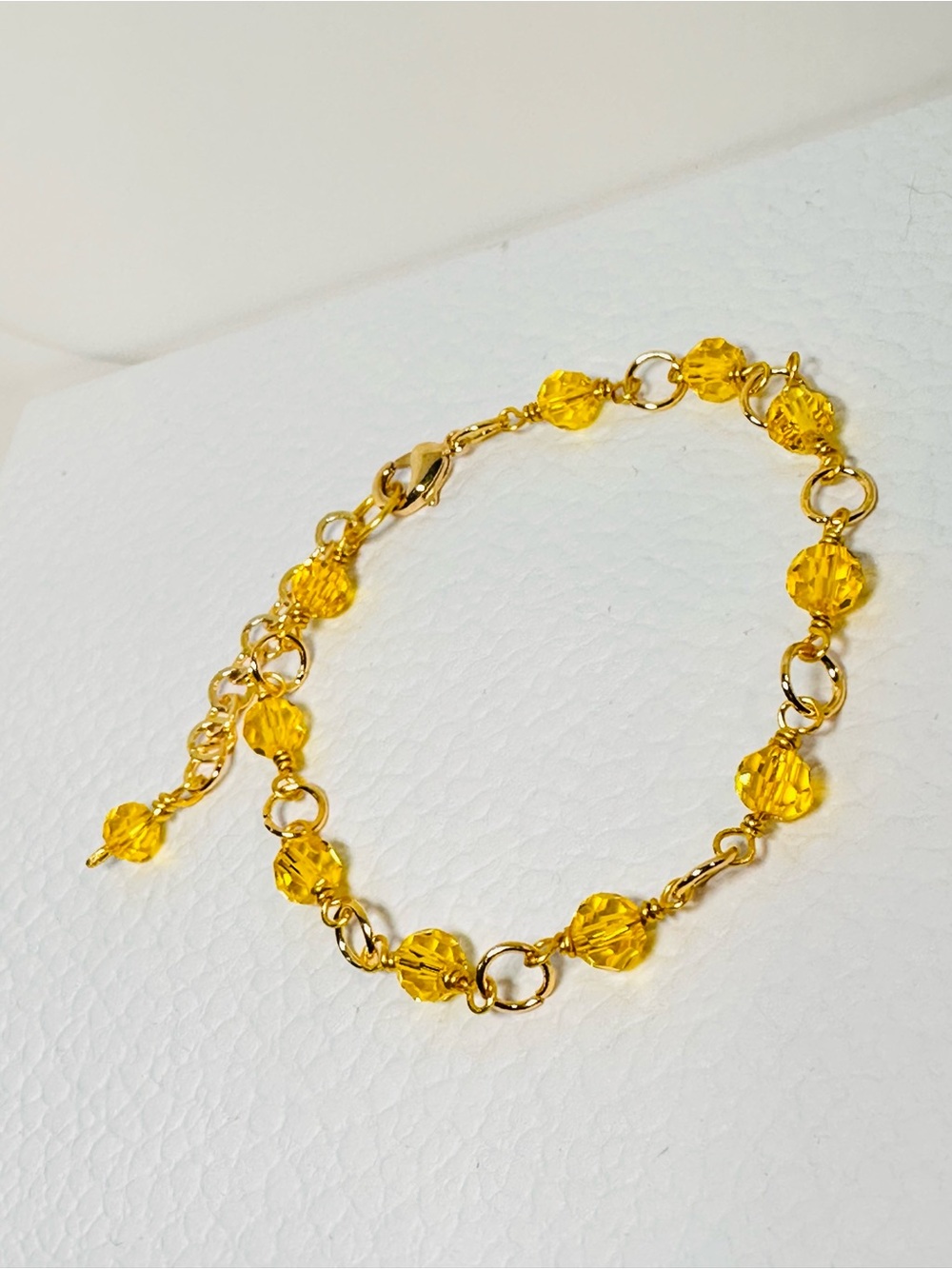 Yellow Crystal Bead Bracelet